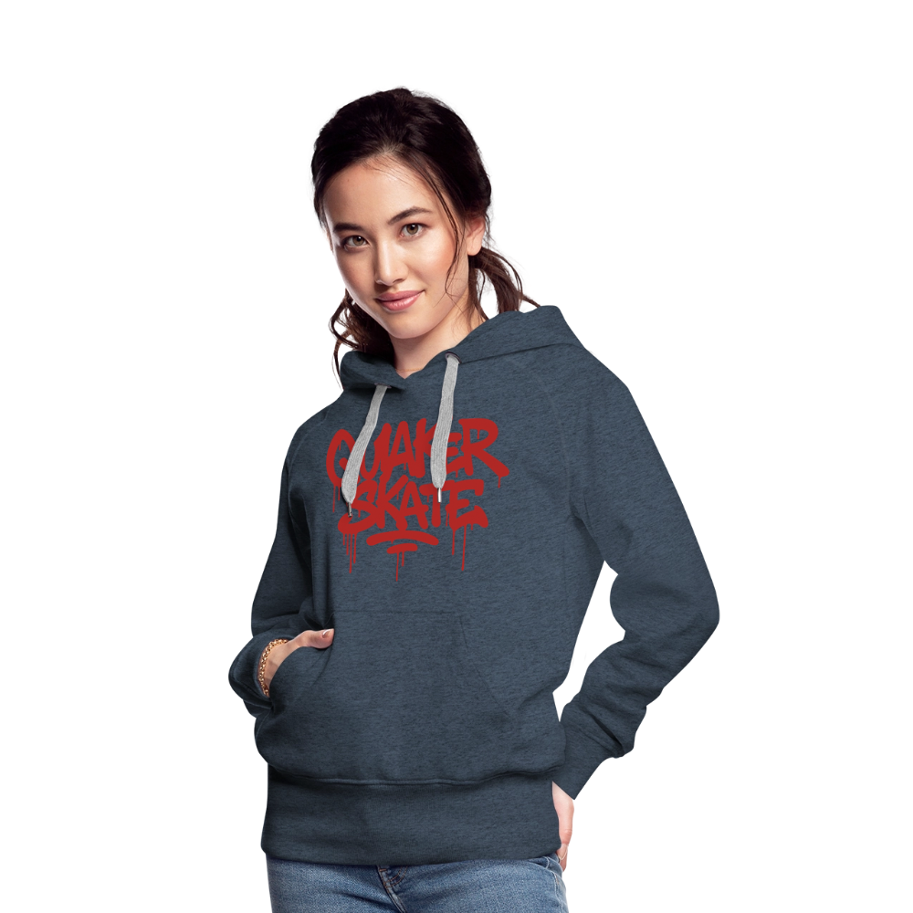 The Drip - Women’s Premium Pullover Hoodie with Red-Text - heather denim
