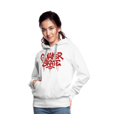 The Drip - Women’s Premium Pullover Hoodie with Red-Text - white
