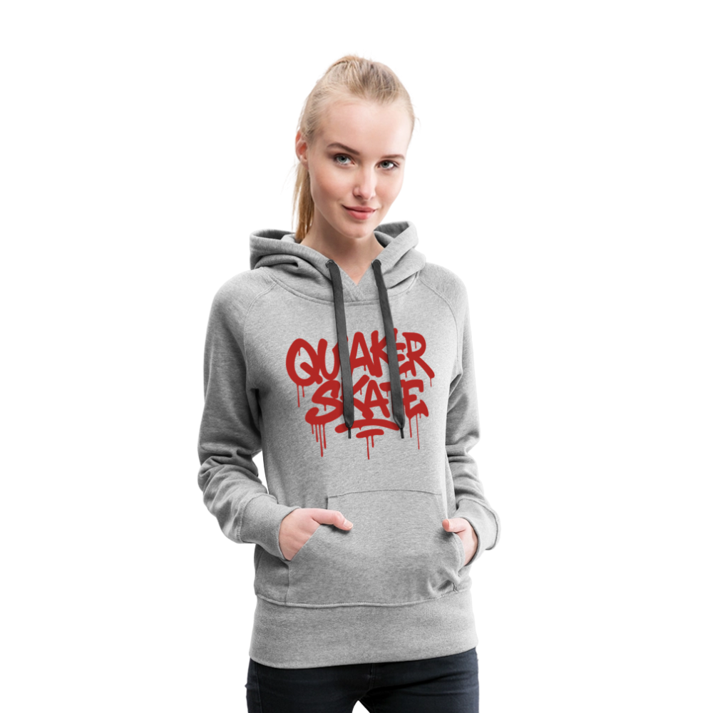 The Drip - Women’s Premium Pullover Hoodie with Red-Text - heather grey
