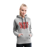 The Drip - Women’s Premium Pullover Hoodie with Red-Text - heather grey