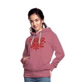 The Drip - Women’s Premium Pullover Hoodie with Red-Text - mauve