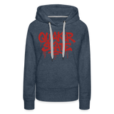 The Drip - Women’s Premium Pullover Hoodie with Red-Text - heather denim