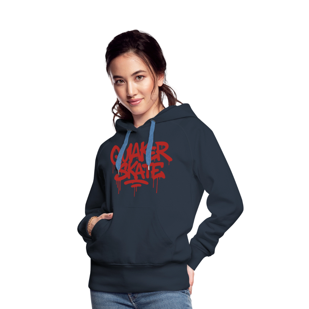 The Drip - Women’s Premium Pullover Hoodie with Red-Text - navy