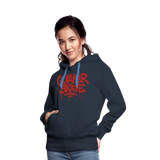 The Drip - Women’s Premium Pullover Hoodie with Red-Text - navy