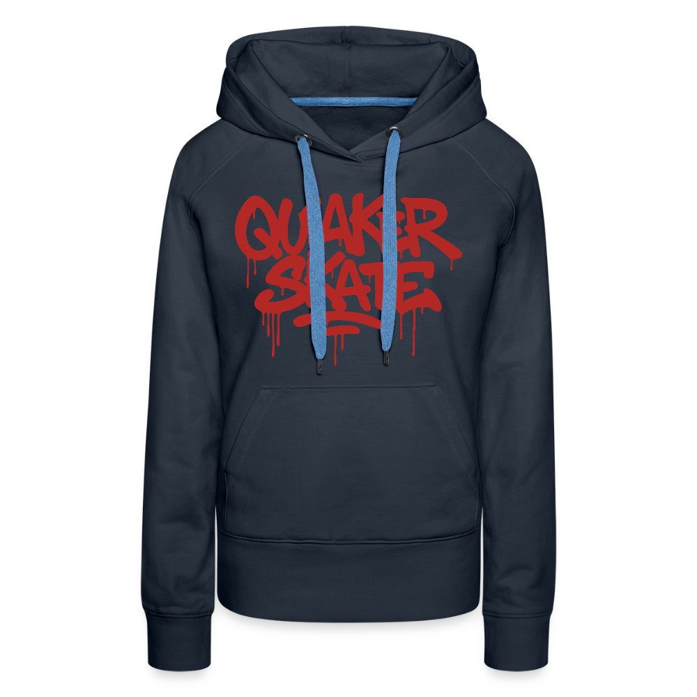 The Drip - Women’s Premium Pullover Hoodie with Red-Text - navy