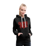The Drip - Women’s Premium Pullover Hoodie with Red-Text - charcoal grey
