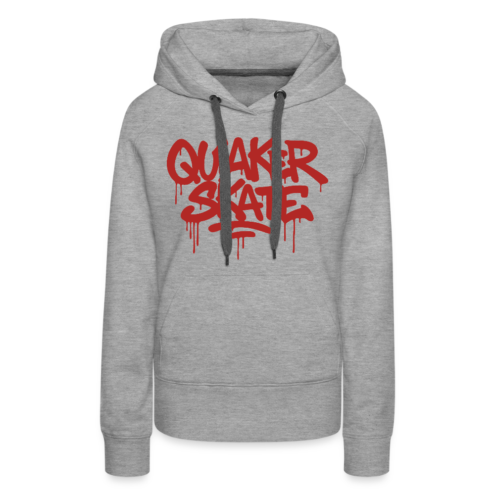 The Drip - Women’s Premium Pullover Hoodie with Red-Text - heather grey