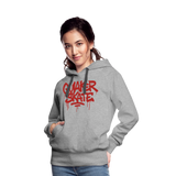 The Drip - Women’s Premium Pullover Hoodie with Red-Text - heather grey
