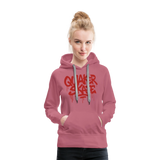 The Drip - Women’s Premium Pullover Hoodie with Red-Text - mauve
