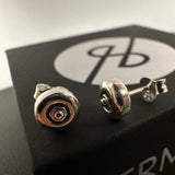 Skateboard Wheel Stud Earrings (Silver)