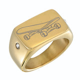 Skateboard Ring – Custom Engraving Available (Gold)