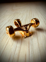 Skateboard Truck w/Wheels Pendant (Gold)