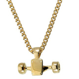 Skateboard Truck w/Wheels Pendant (Gold)