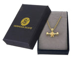 Skateboard Truck w/Wheels Pendant (Gold)