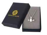 Skateboard Truck w/Wheels Pendant (Silver)