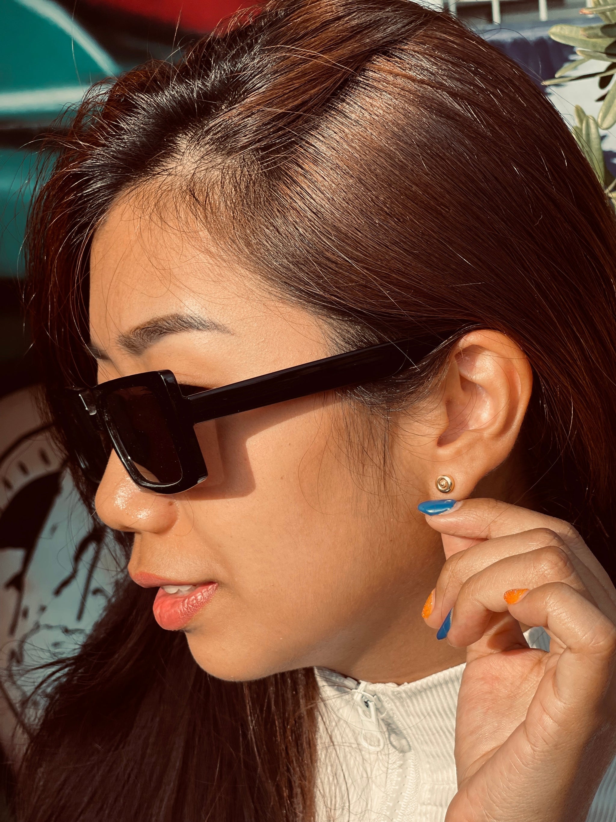Skateboard Wheel Stud Earrings (Gold)