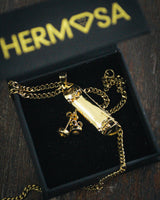Skateboard Pendant & Earrings Bundle (Gold)