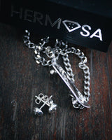 Skateboard Pendant & Earrings Bundle (Silver)