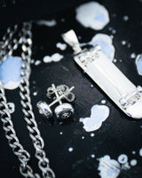 Skateboard Pendant & Earrings Bundle (Silver)