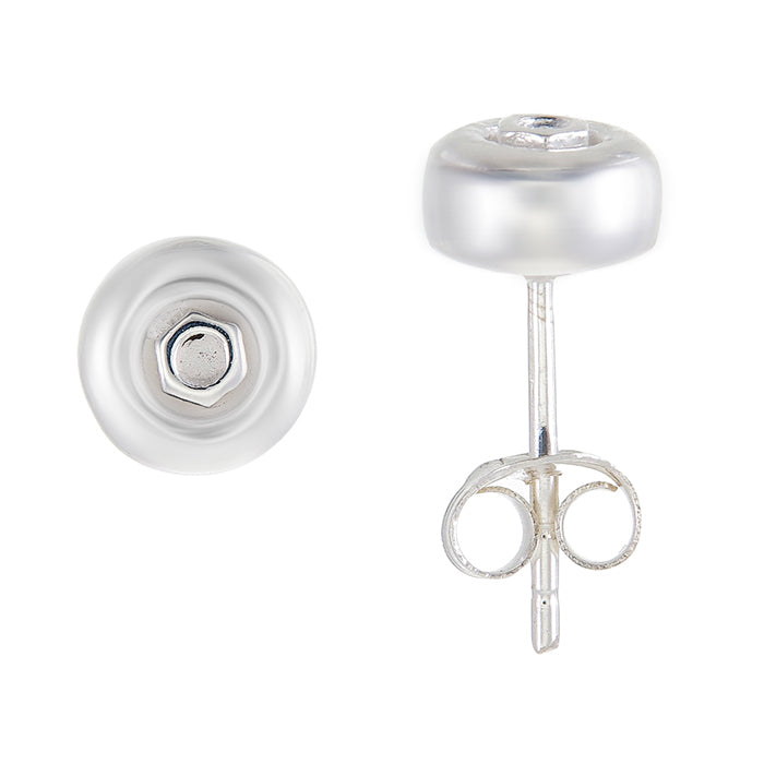 Skateboard Wheel Stud Earrings (Silver)