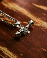 Skateboard Truck w/Wheels Pendant (Silver)