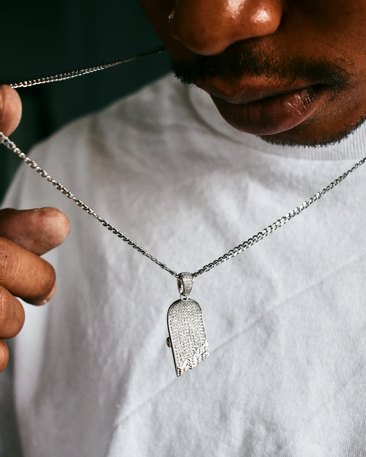 ICED OUT Broken Deck Pendant (Silver)