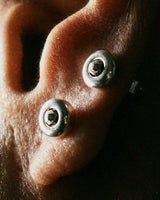 Skateboard Wheel Stud Earrings (Silver)