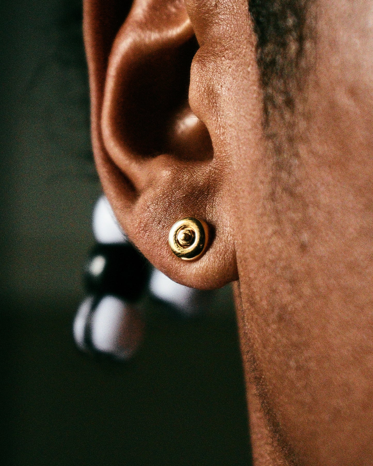 Skateboard Wheel Stud Earrings (Gold)
