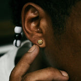 Skateboard Wheel Stud Earrings (Gold)