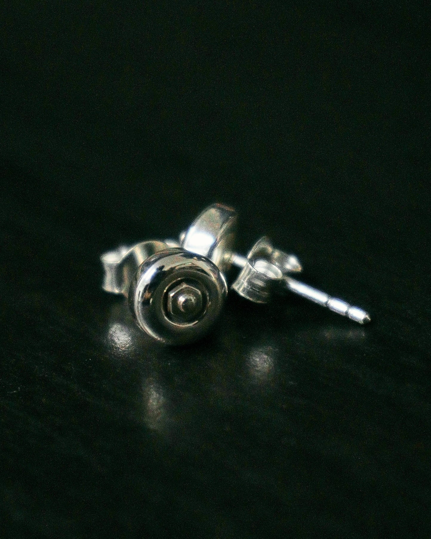 Skateboard Wheel Stud Earrings (Silver)
